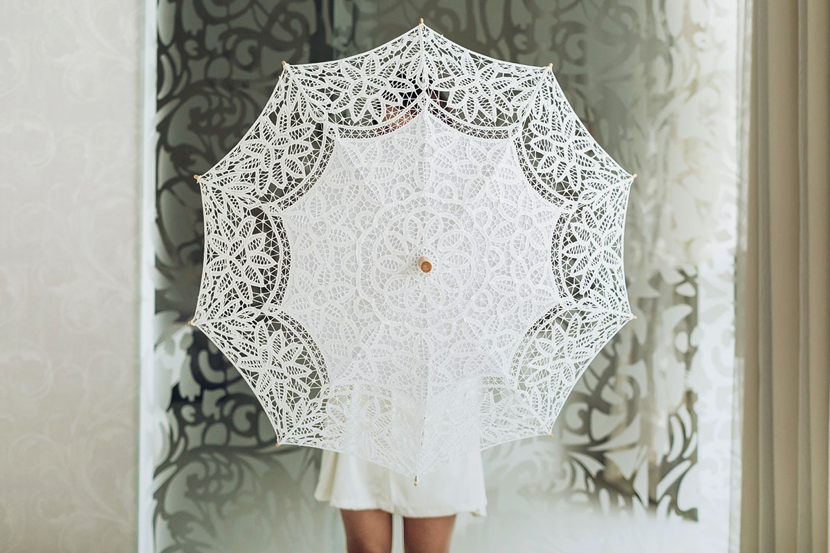 ombrello bianco sposa 2023
