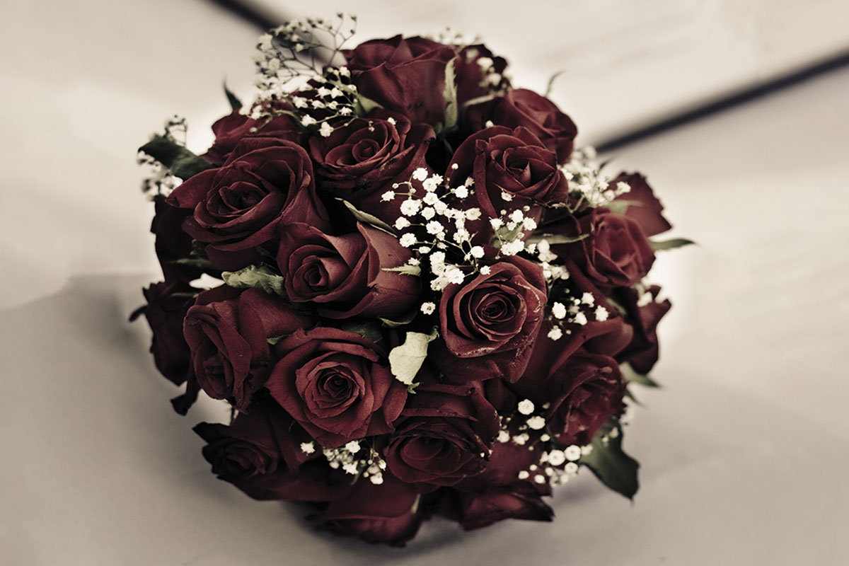 bouquet sposa bordeaux
